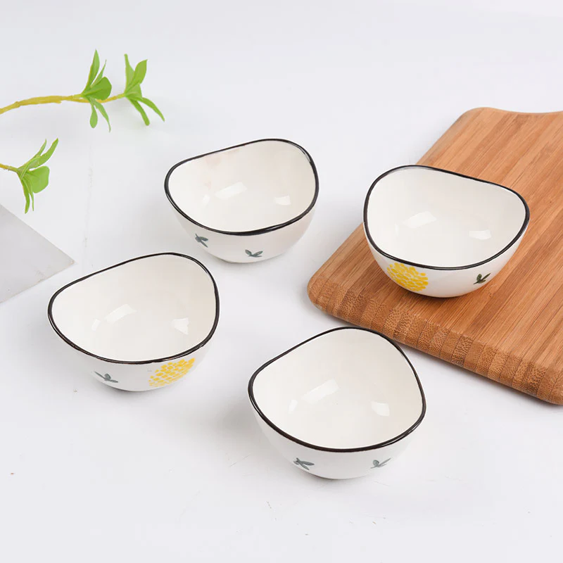 4PC Fruits Flowers Critters Seasoning Dishes