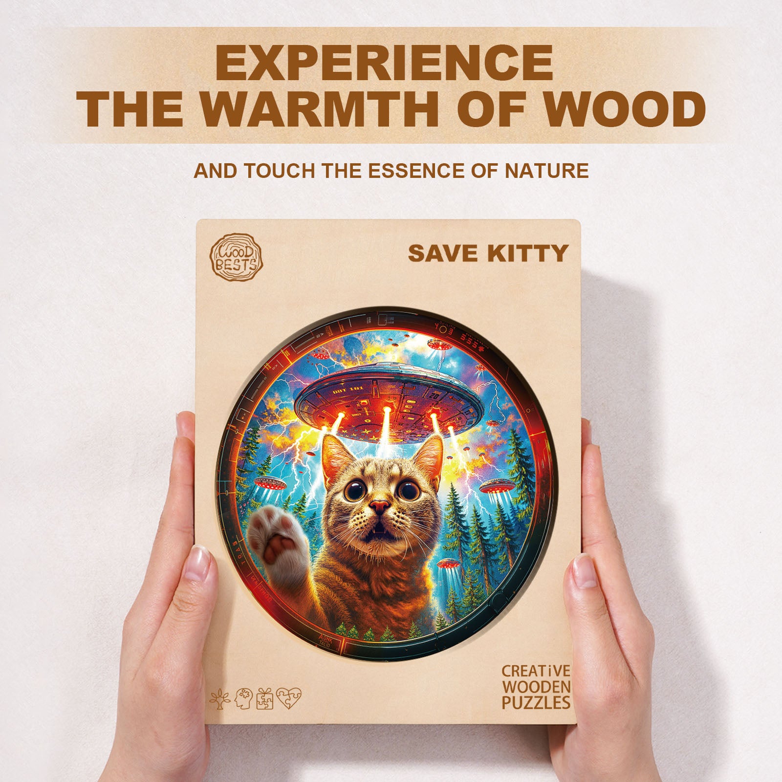 Save Kitty Wooden Jigsaw Puzzle