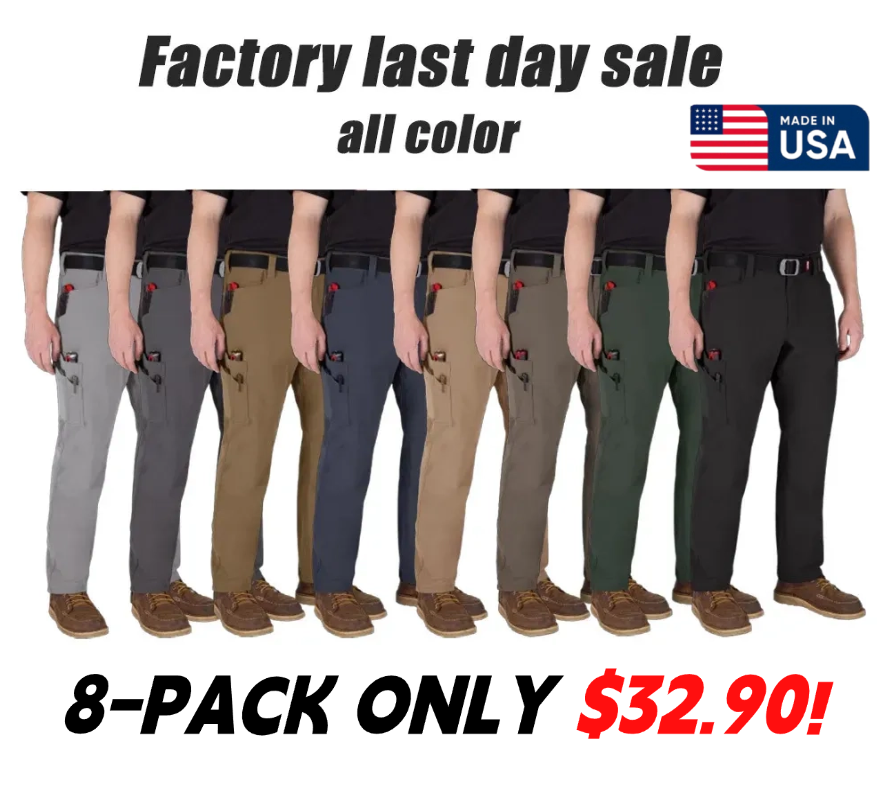 Men's 8-PACK FREEFLEX Tech Work Pants with 7 Pockets