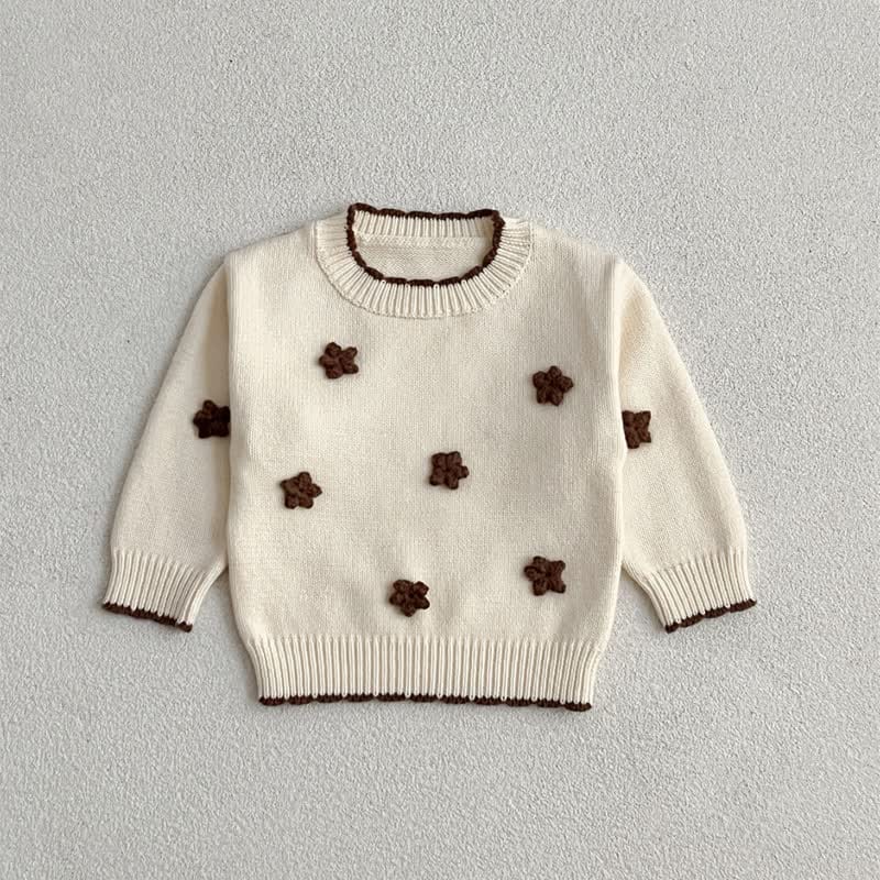 Baby Hand Embroidered Flower Knit Sweater