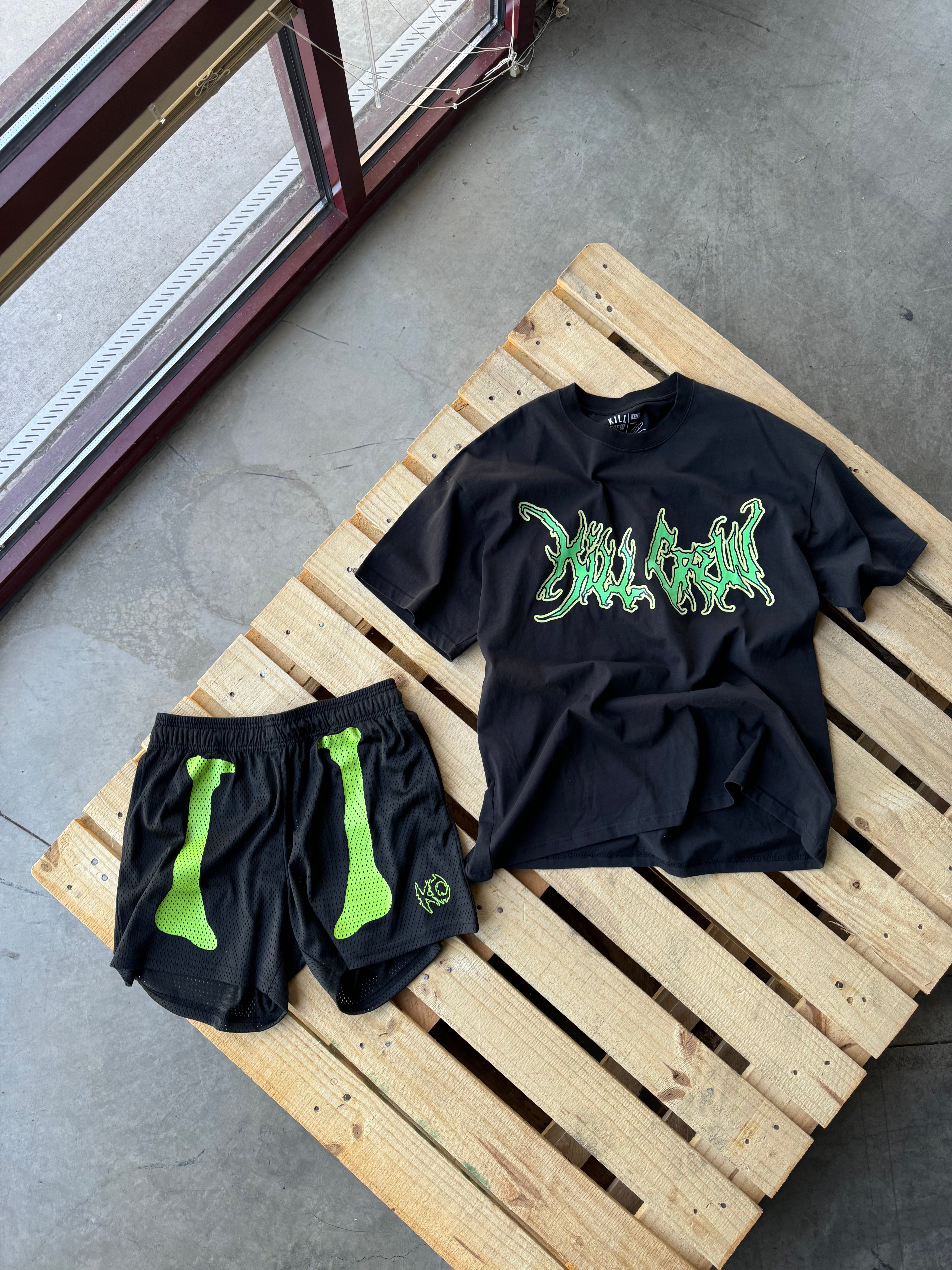 VENTED MESH SHORTS BONE DRY - BLACK / GREEN
