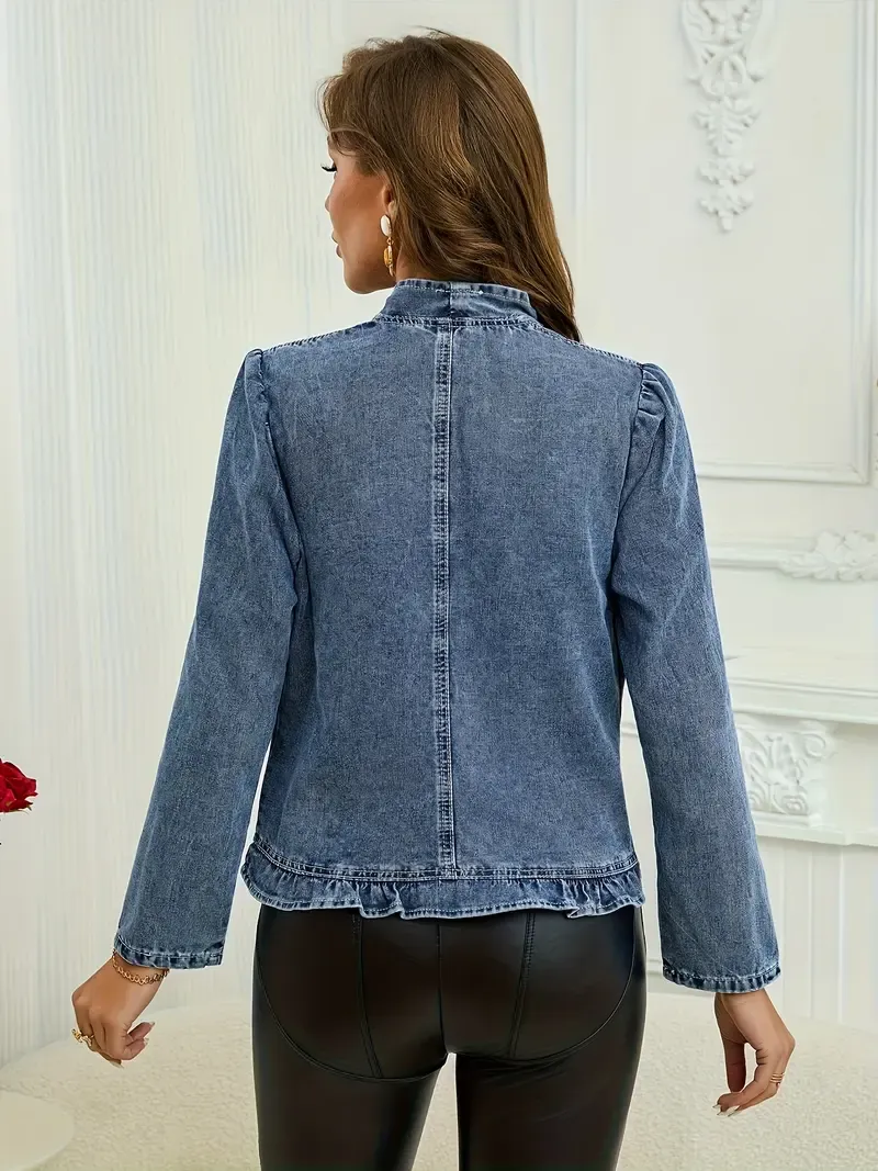 Women's Washed Blue Denim Jacket