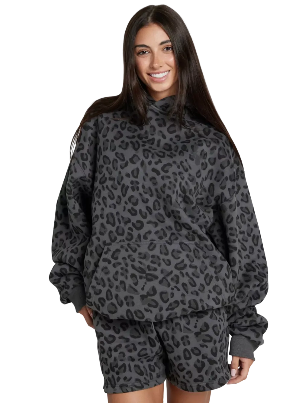 Leopard print unisex hoodie