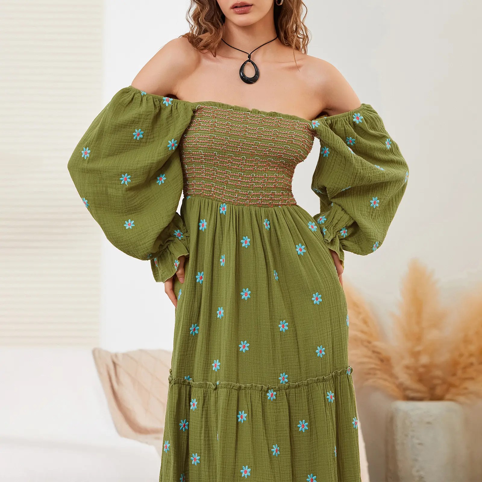 Women’s Satin Backless Midi Dress – Spaghetti Strap Split Flowy Dress