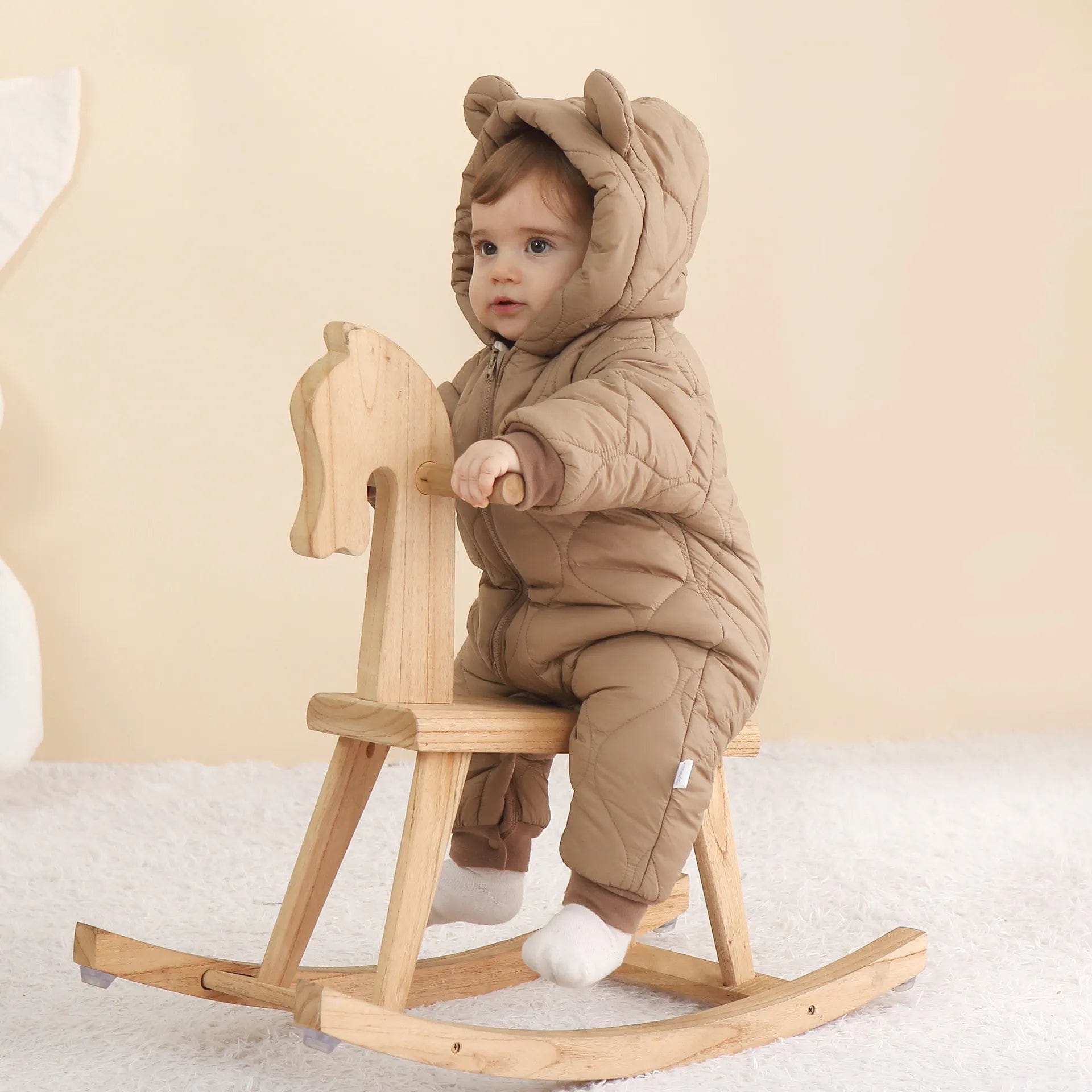 Winter Hooded Baby Romper