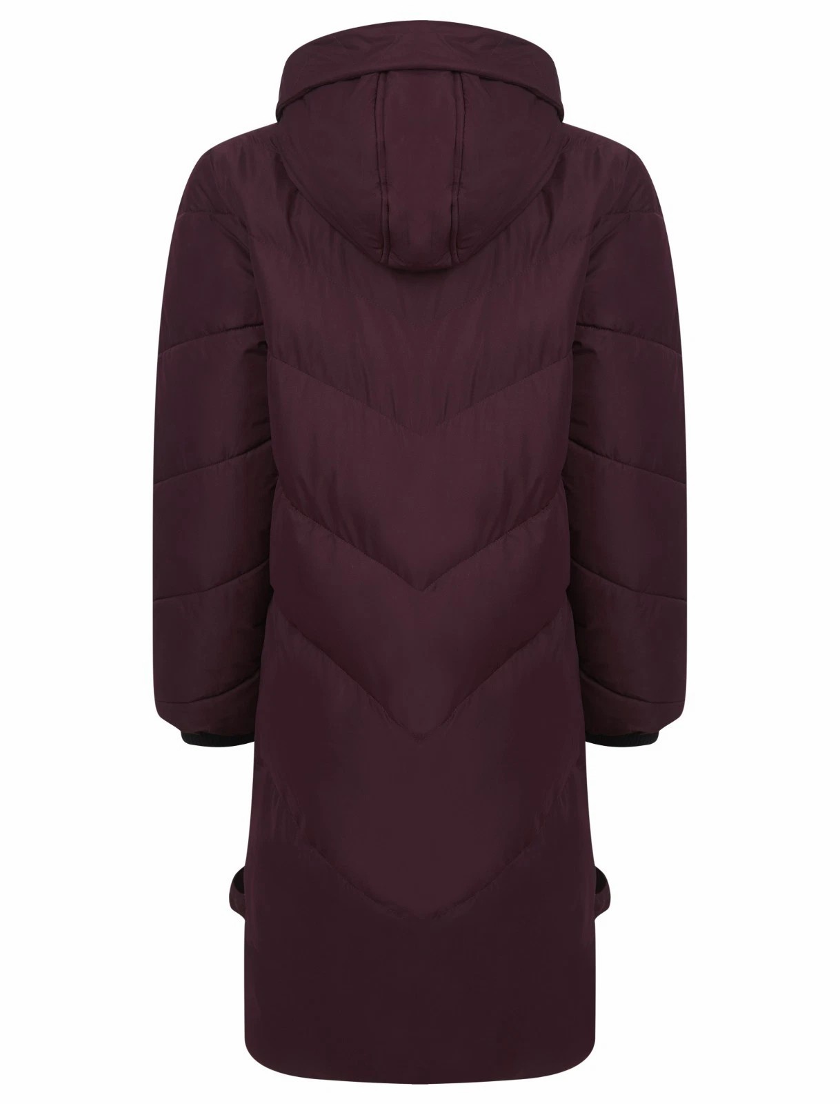 Womens Ladies Long Quilted Padded Winter Coat Hooded Puffer Jacket Zip Pockets