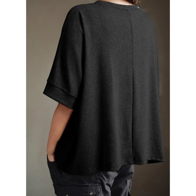 Women's Tops for Women 2026 Loose Oversized Basic Tee Comfortable Soft Fabric Flattering Fit - Womenswear