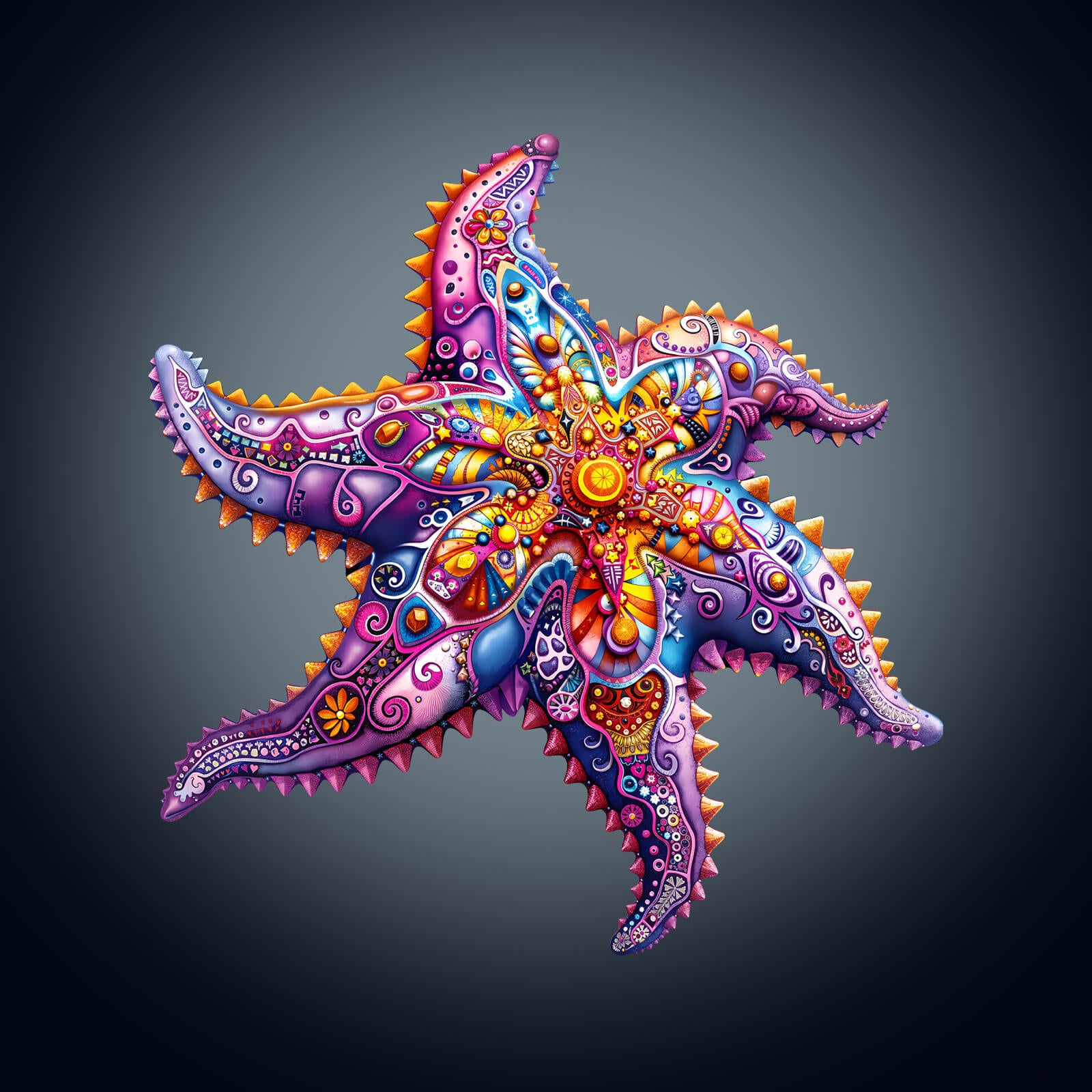 Mandala Starfish Wooden Jigsaw Puzzle