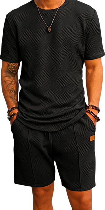 Men’s 2-Piece Summer Outfit Set – Breathable T-Shirt & Shorts Tracksuit with Pockets, Casual Athletic Matching Set