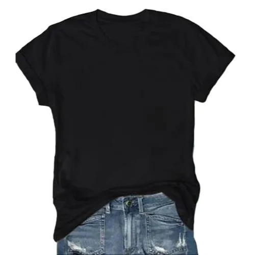 Women's Short Sleeve T-Shirts Multipack, Solid Color Round Neck Casual Tee Tops