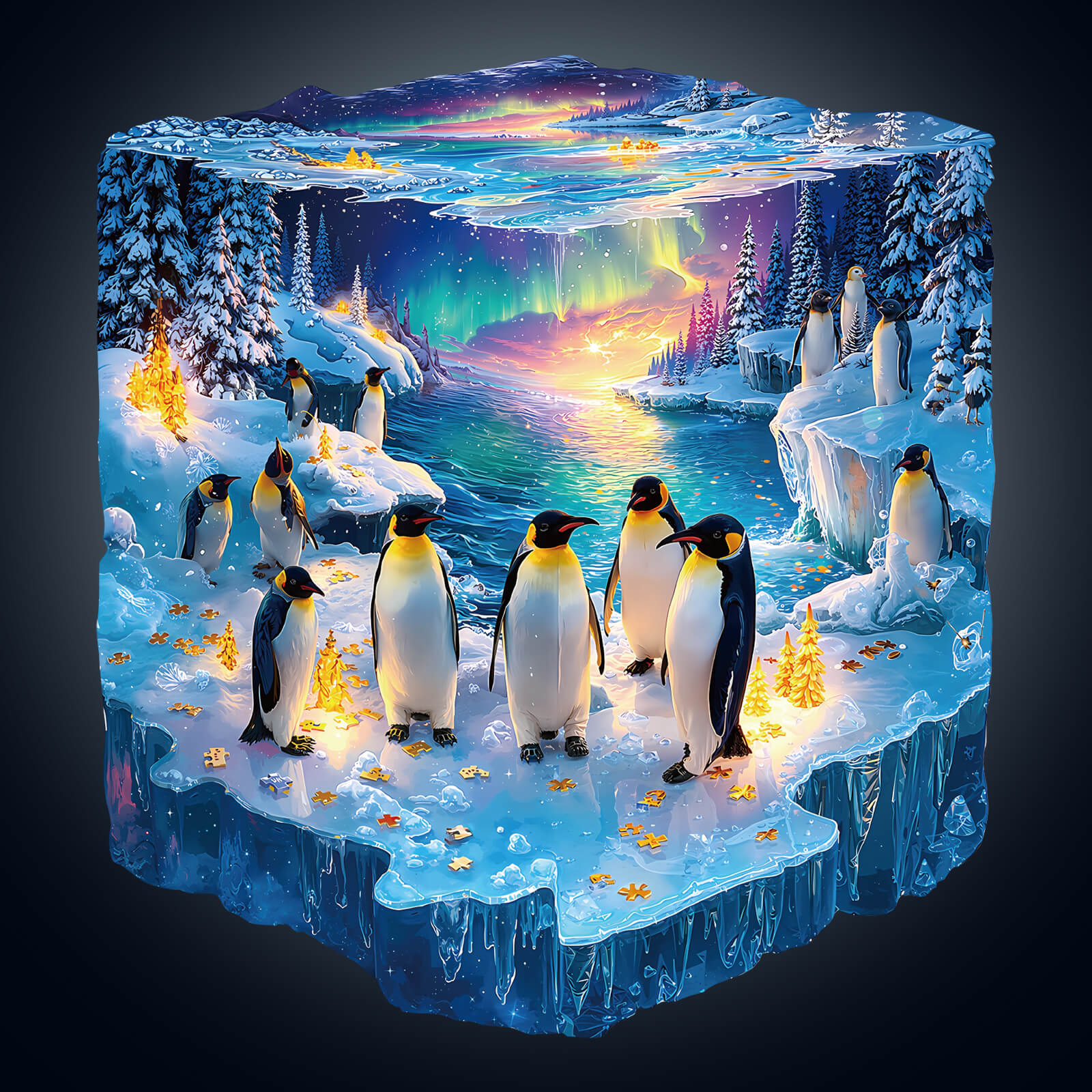 Frozen polar Penguin Wooden Jigsaw Puzzle