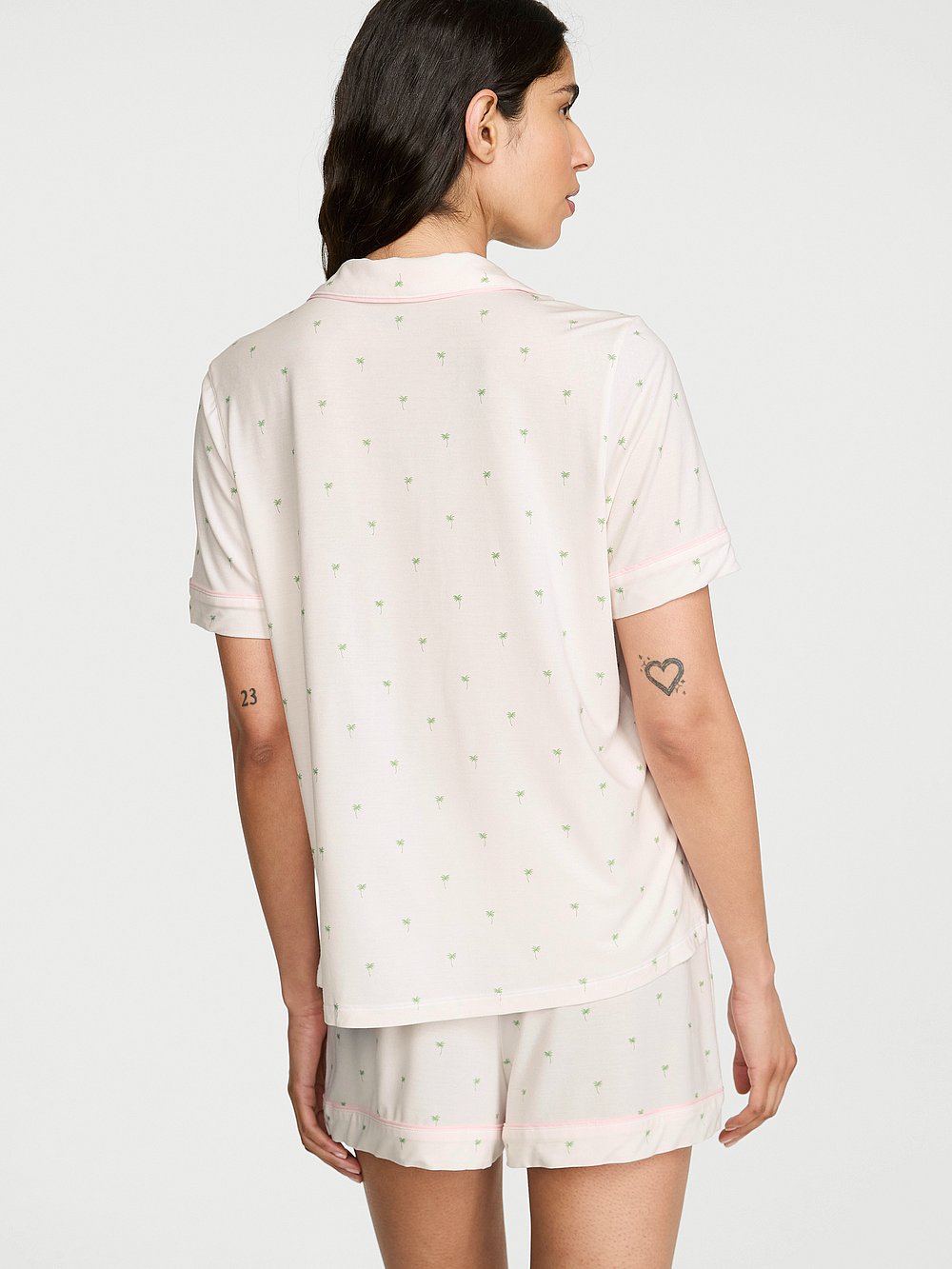 Modal Short Pajama Set VS White Mini Palms