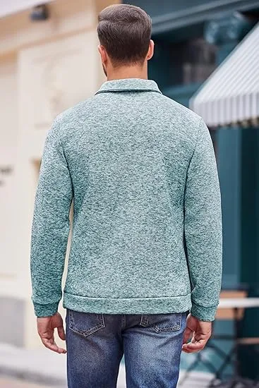 Men's Casual Slim Fit Pullover Sweater Knitted Thermal Sweatshirt.Fleece-lined For Warmth And Wind Protection.Comfortable And Stylish