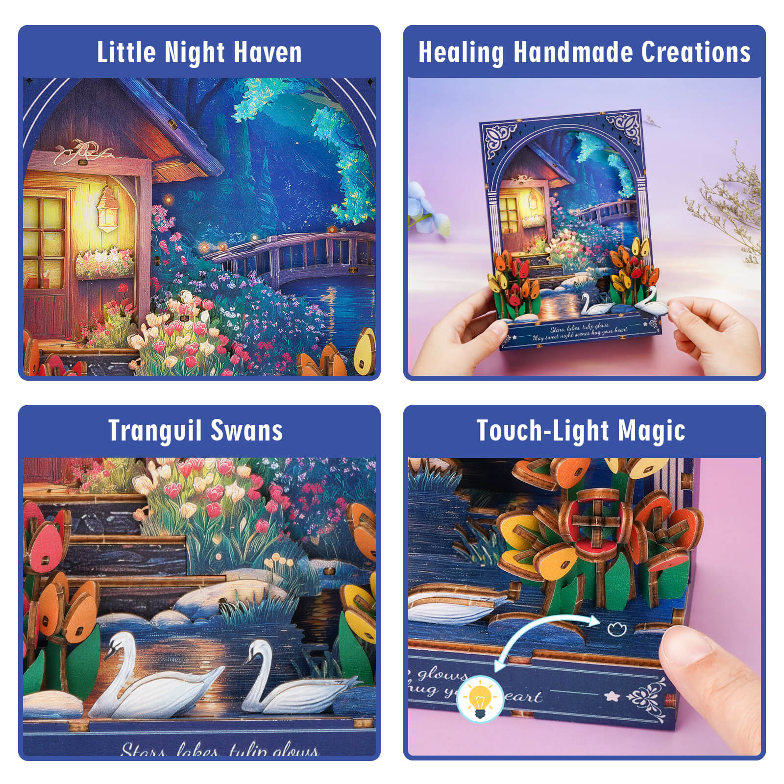 Nocturne at Starlake – DIY Wooden Painting, 3D Puzzle Craft Kit