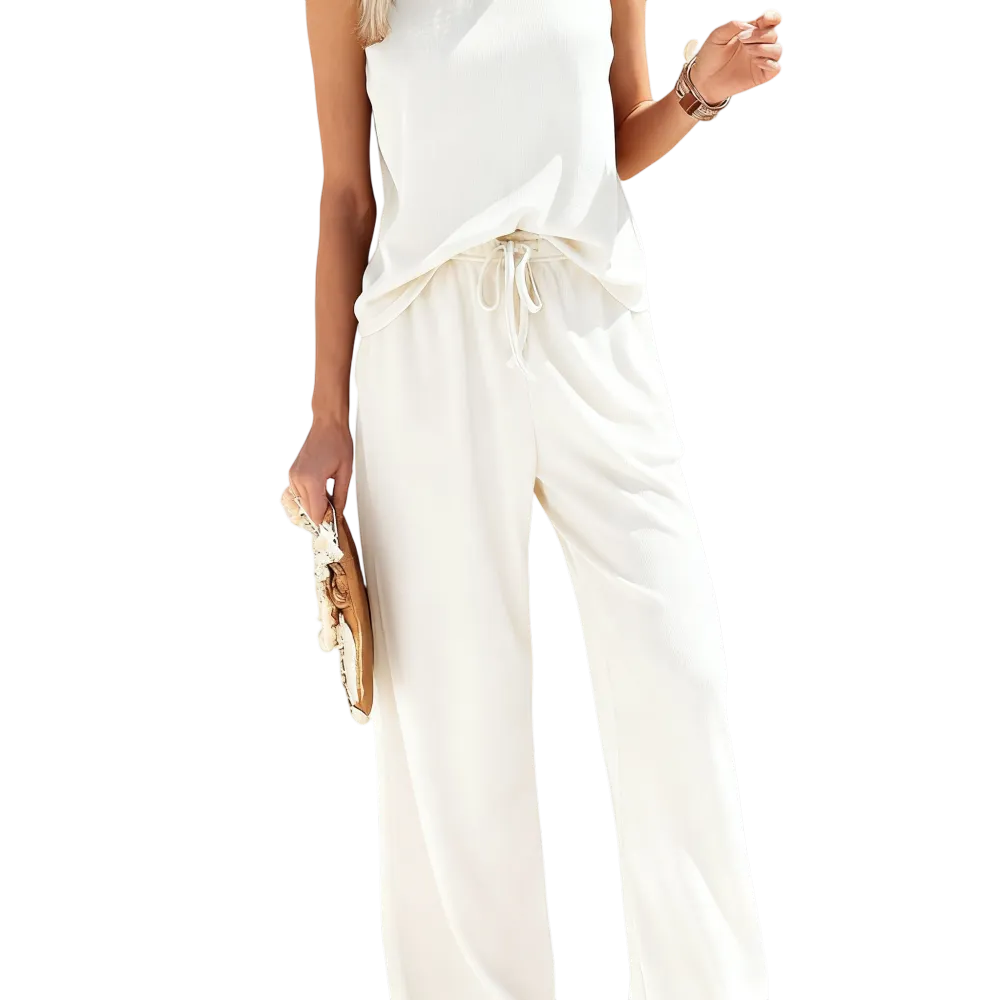 Women's 2-Piece Waffle Lounge Set