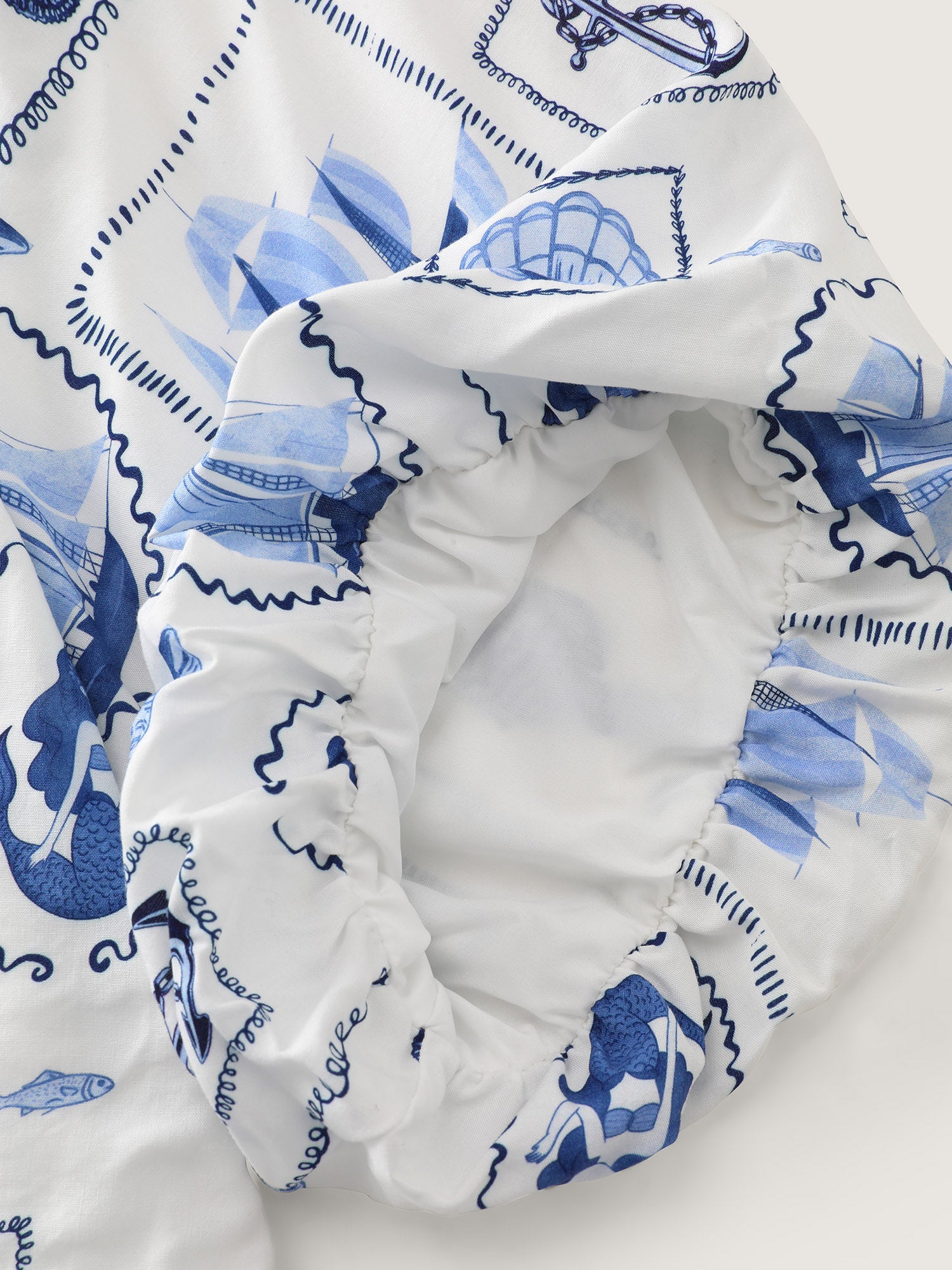 Vitamin-Sea Print Ruched Mini Dress