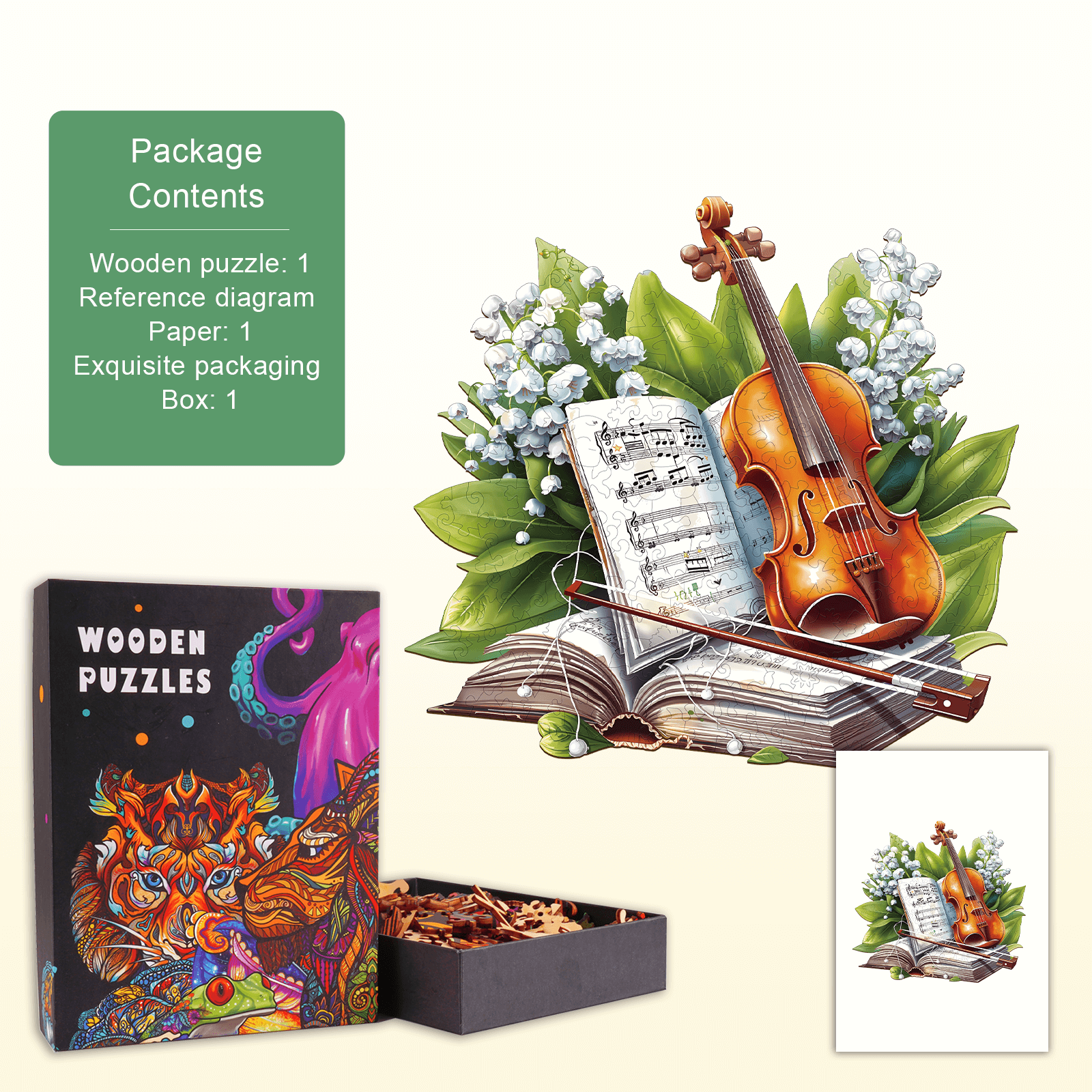 Violin and Verse Wooden Jigsaw Puzzle
