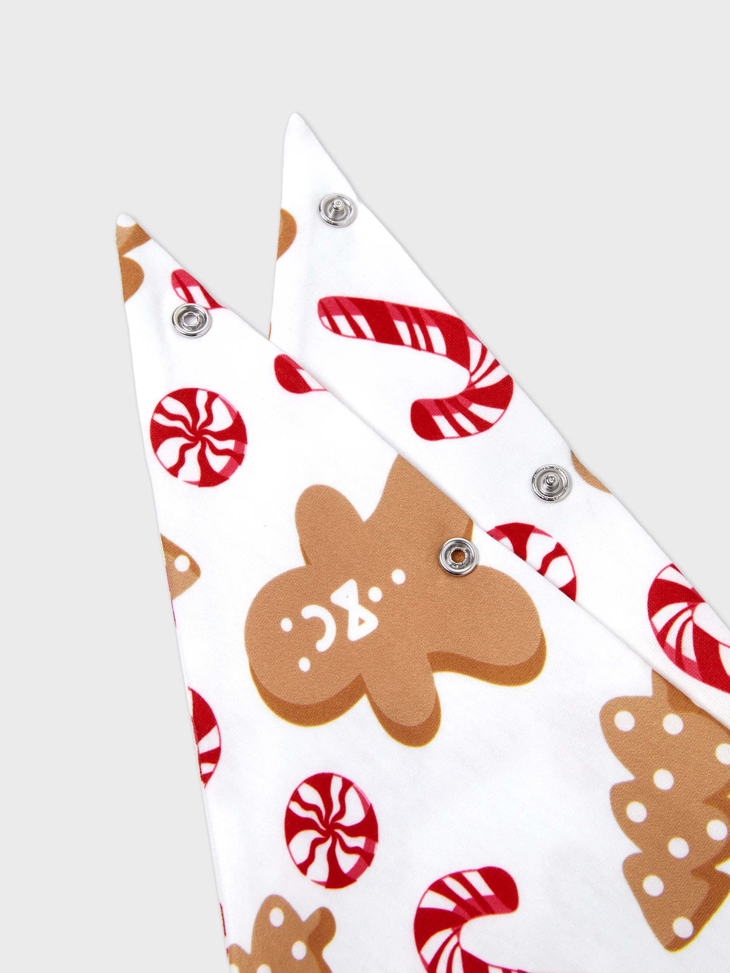 Christmas Matching Family Pajamas Set Gingerbread and Candy Cane Print PJS with Christmas Socks Red