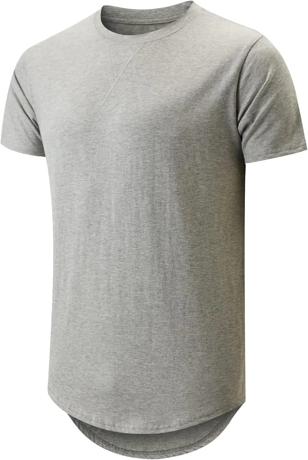 Cotton Hipster Hip Hop Longline Crewneck T-Shirt,Menswear Casual Tshirt Tops