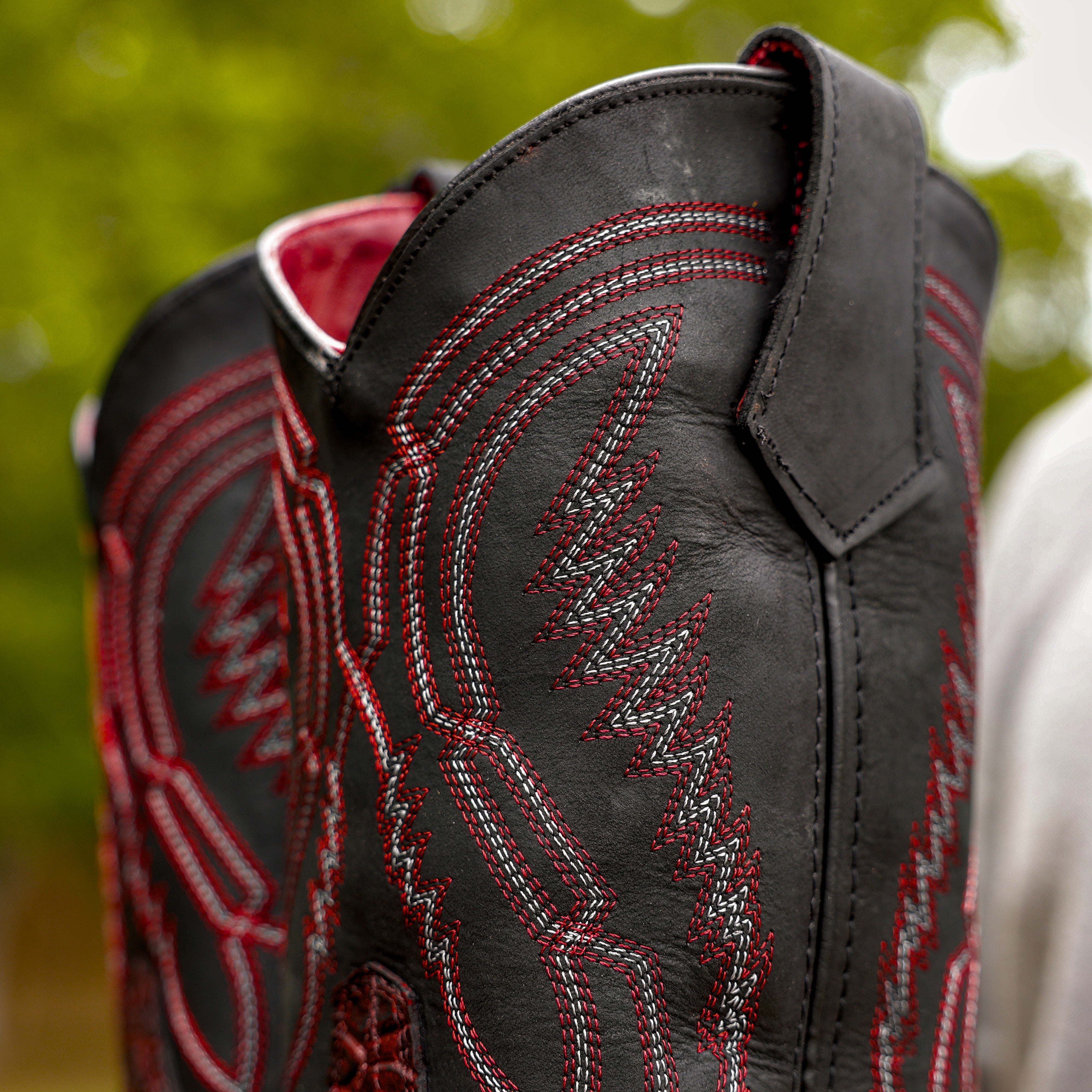 Black Cherry Caiman Belly Leather Boots With 3D Lightweight Sole - Composite Toe