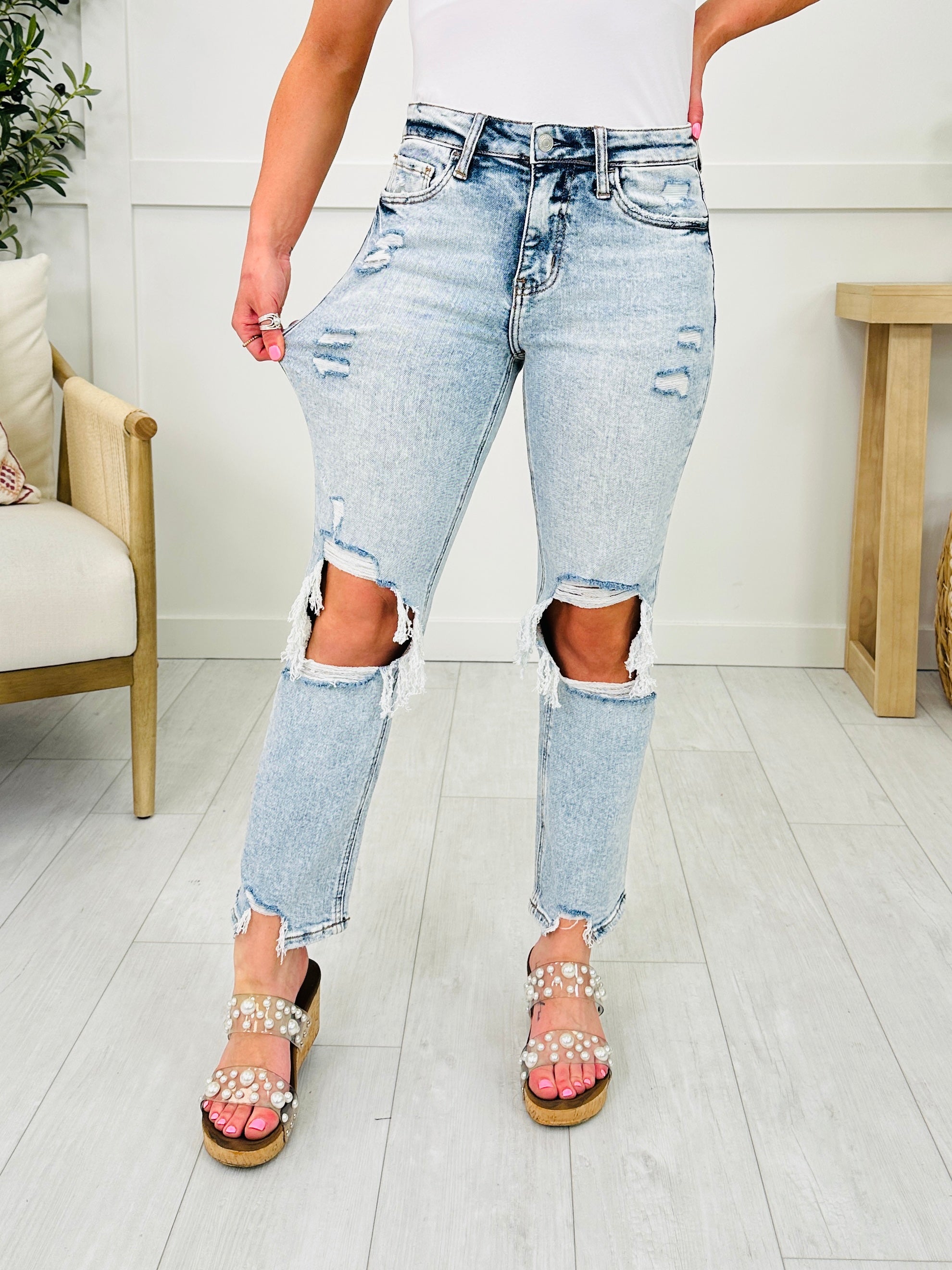 You're My Lover Light Cropped Straight Leg Jeans