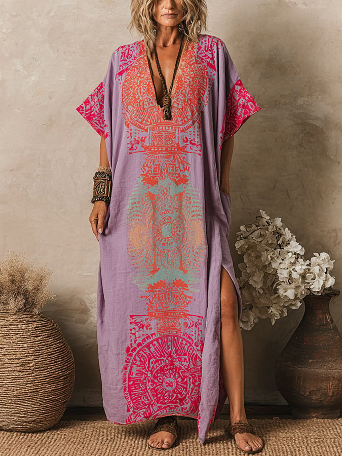 Women'S Vacation Bohemian Print Dress- Fast Shipping