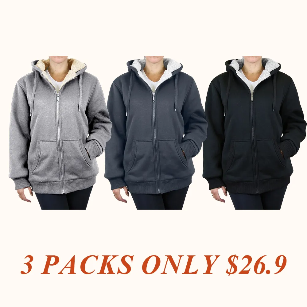 Women's Regular Fit Heavyweight Sherpa Fleece Lined Hoodies