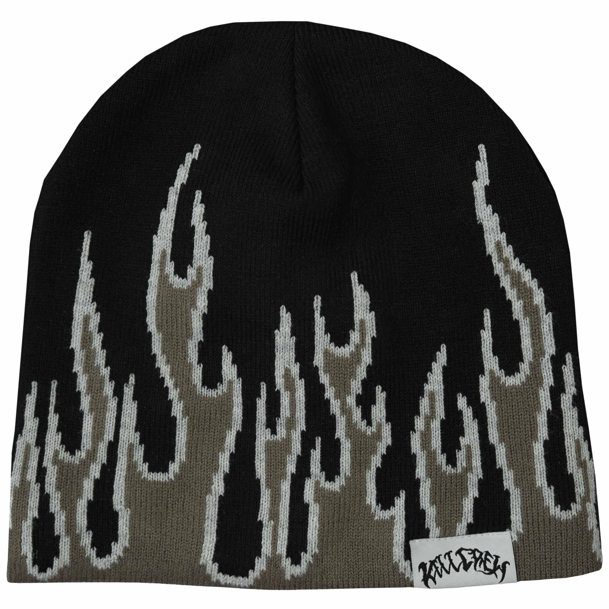 FLAME SKULL CAP BEANIE - BLACKOUT