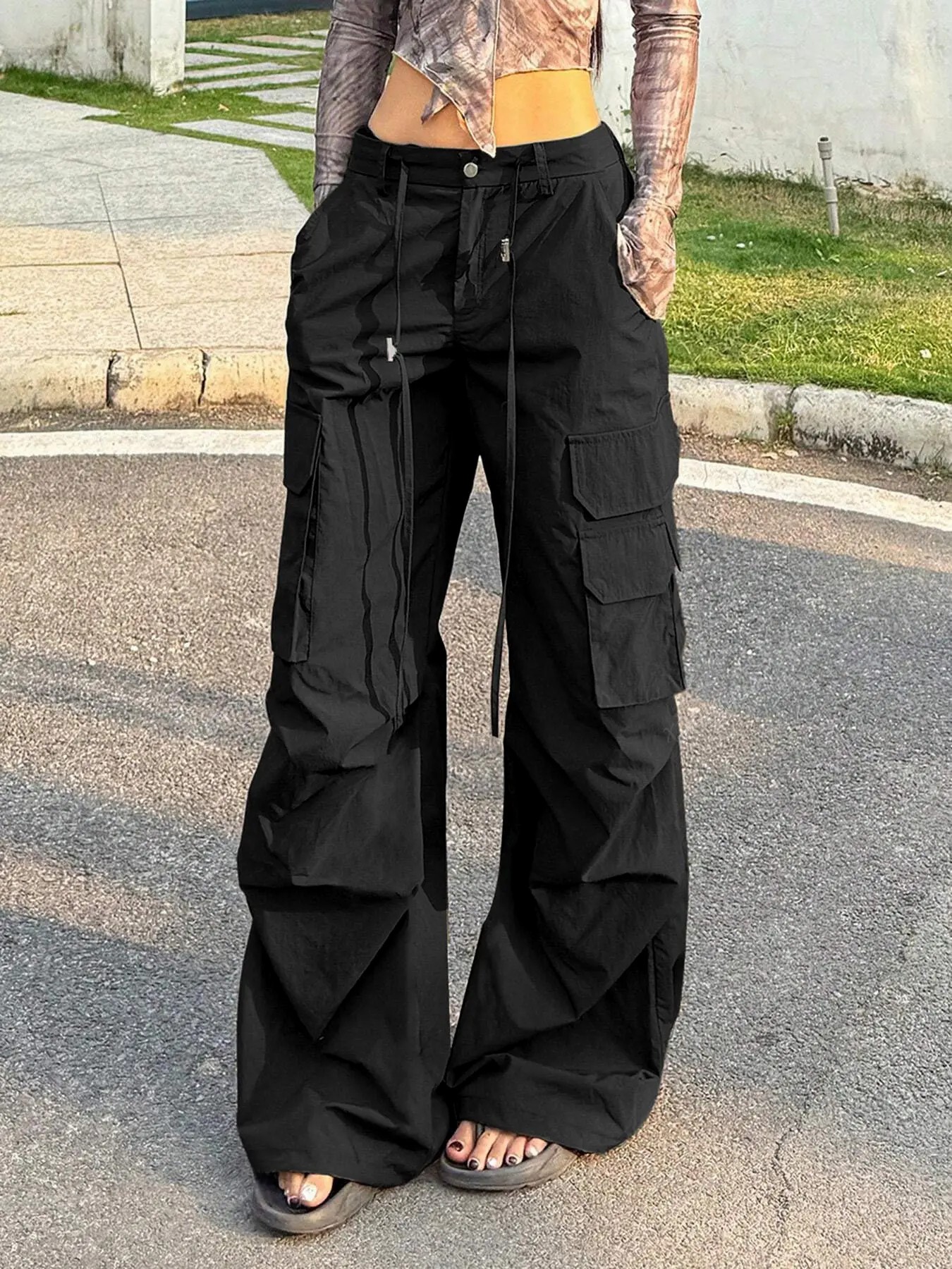 Women's High-Waisted Streetwear Cargo Pants