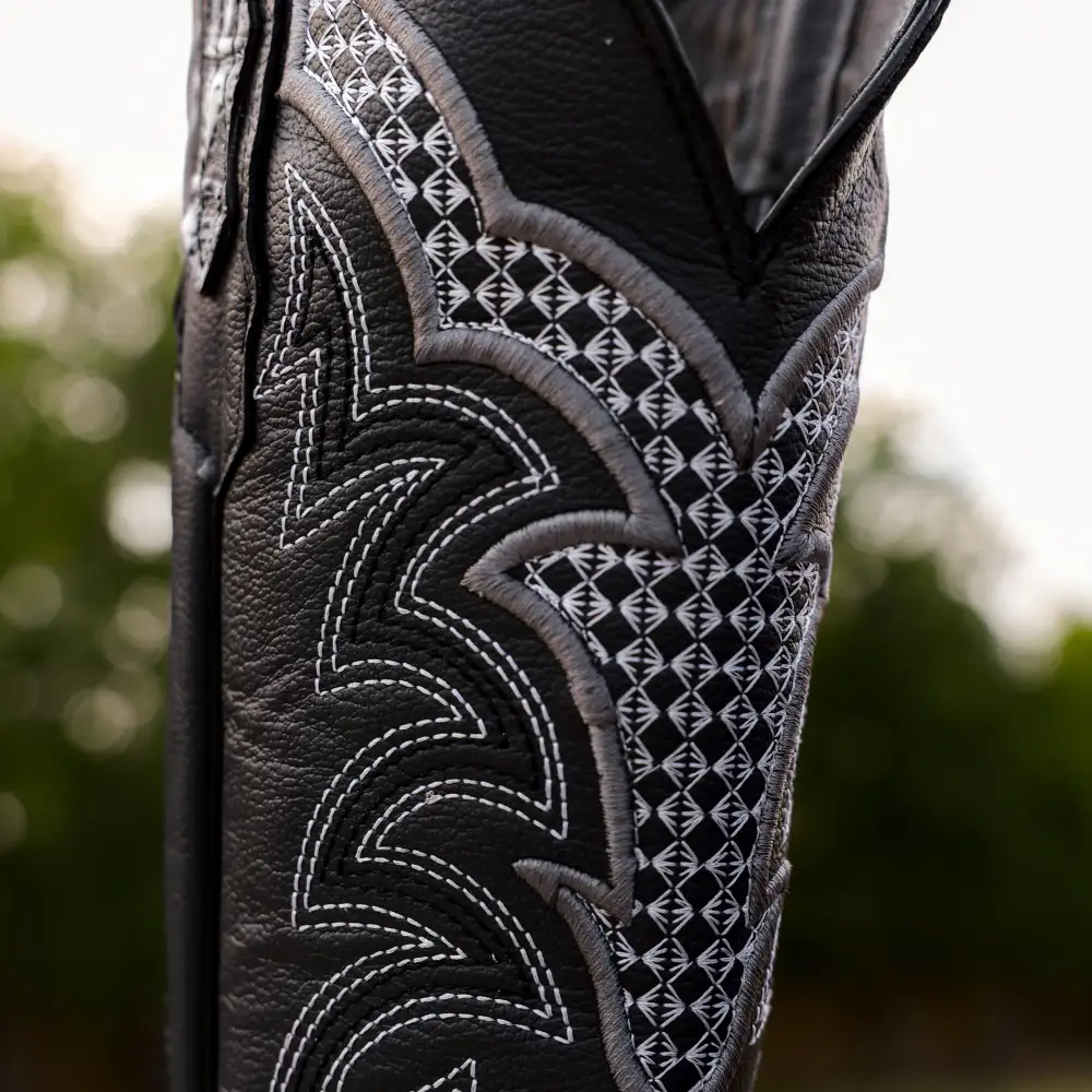 Rustic Eclipse Caiman Neck Leather Boots - Square Toe