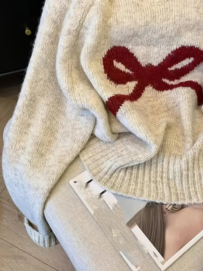 Elegant Bow Knit Sweater for Women