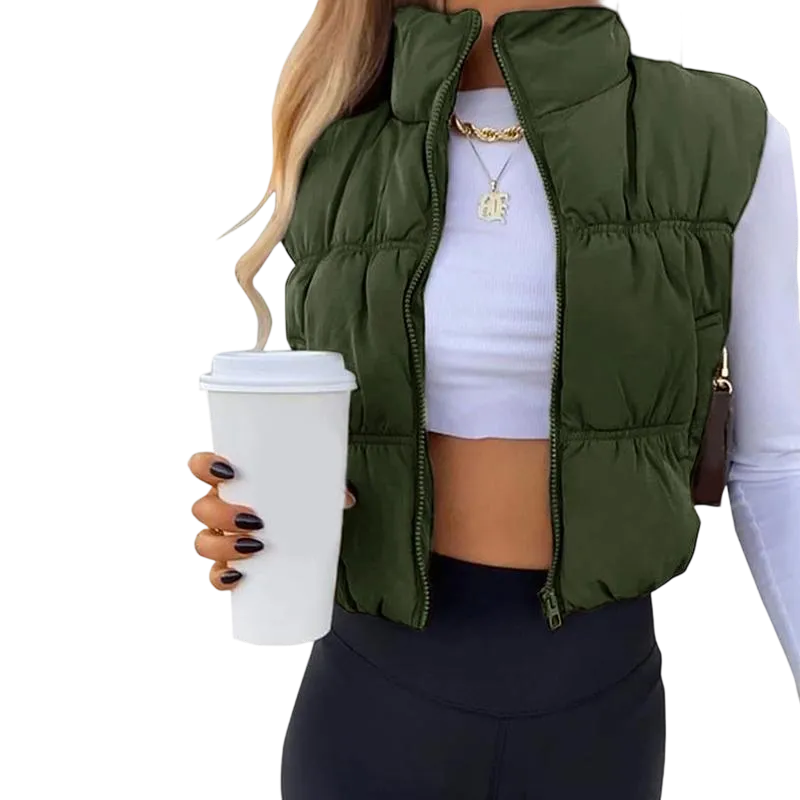 Sleeveless padded puffer vest