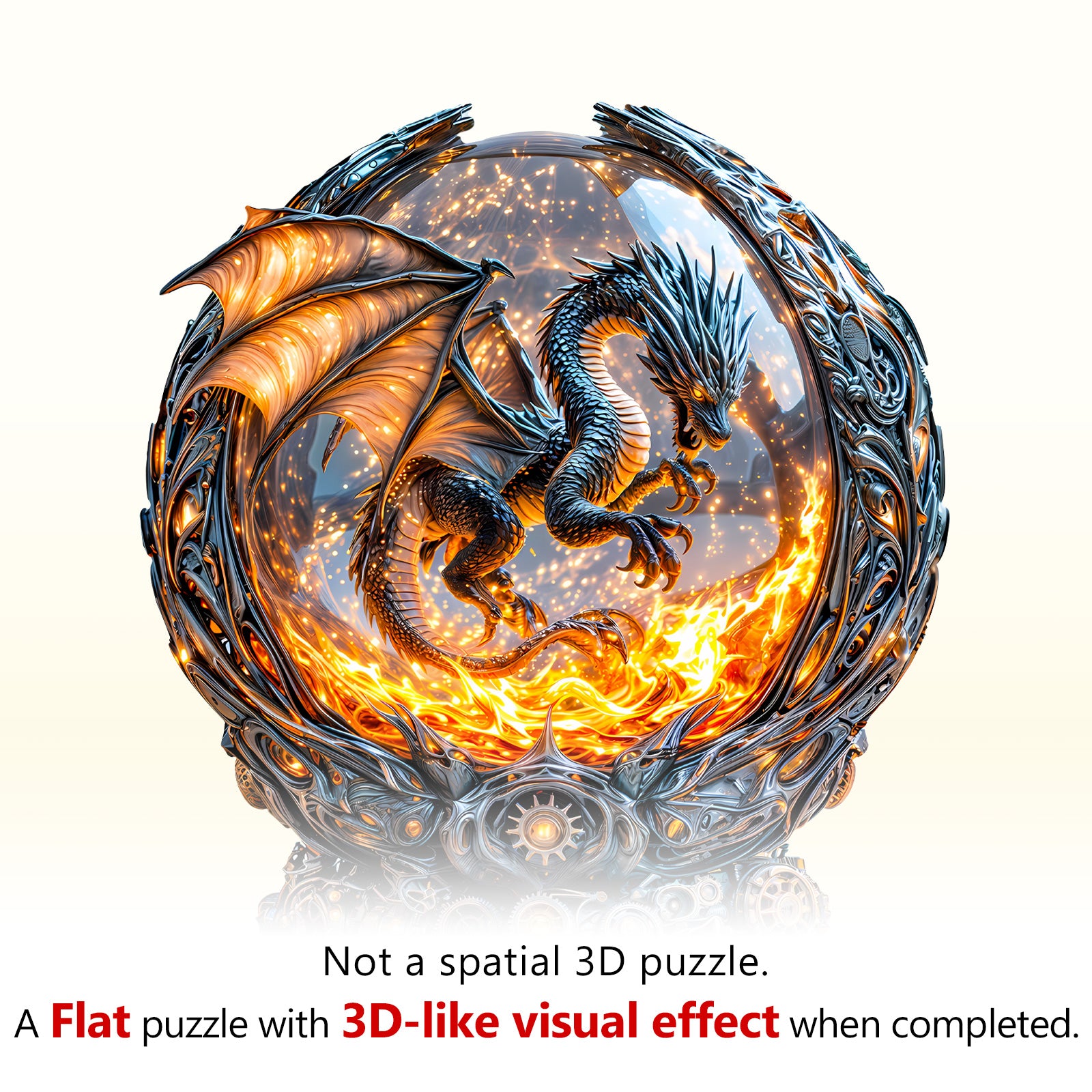 Magic Ball Fire Dragon Wooden Jigsaw Puzzle