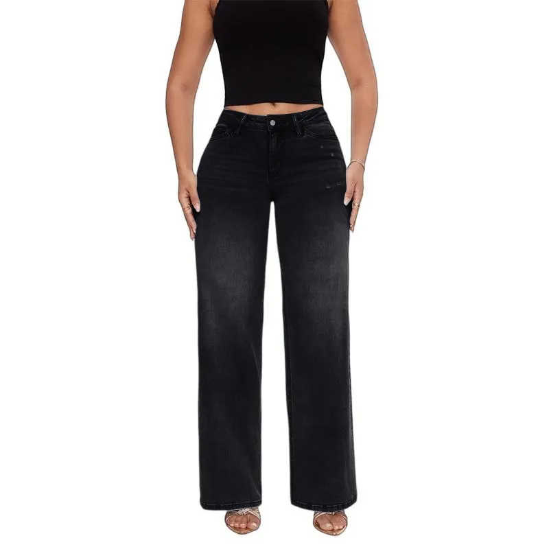 Jeans for Women Mid-Low Rise Stretch Baggy