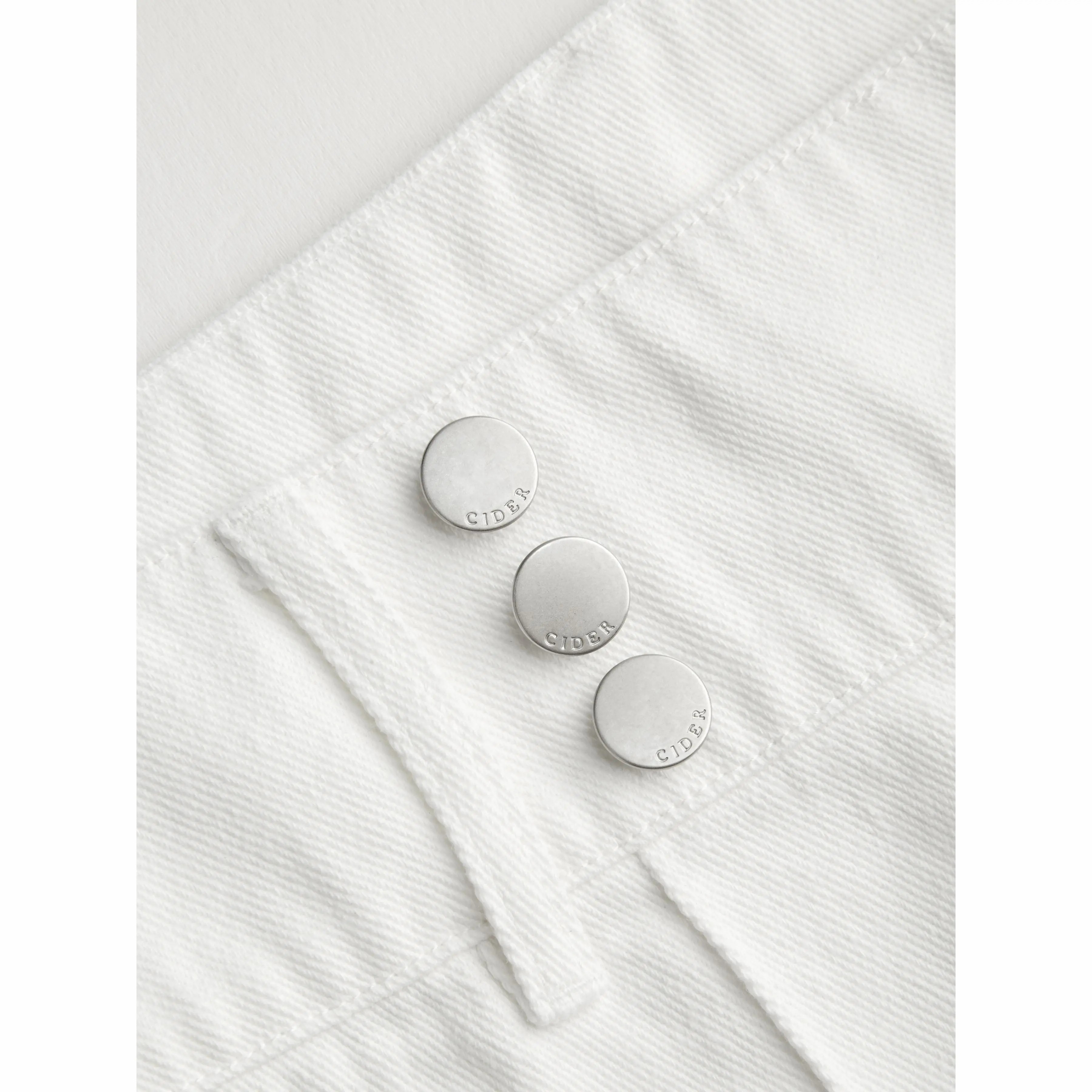 Women's Y2K Low Rise Wide Leg Jeans – 100% Cotton Triple Button Denim Trousers