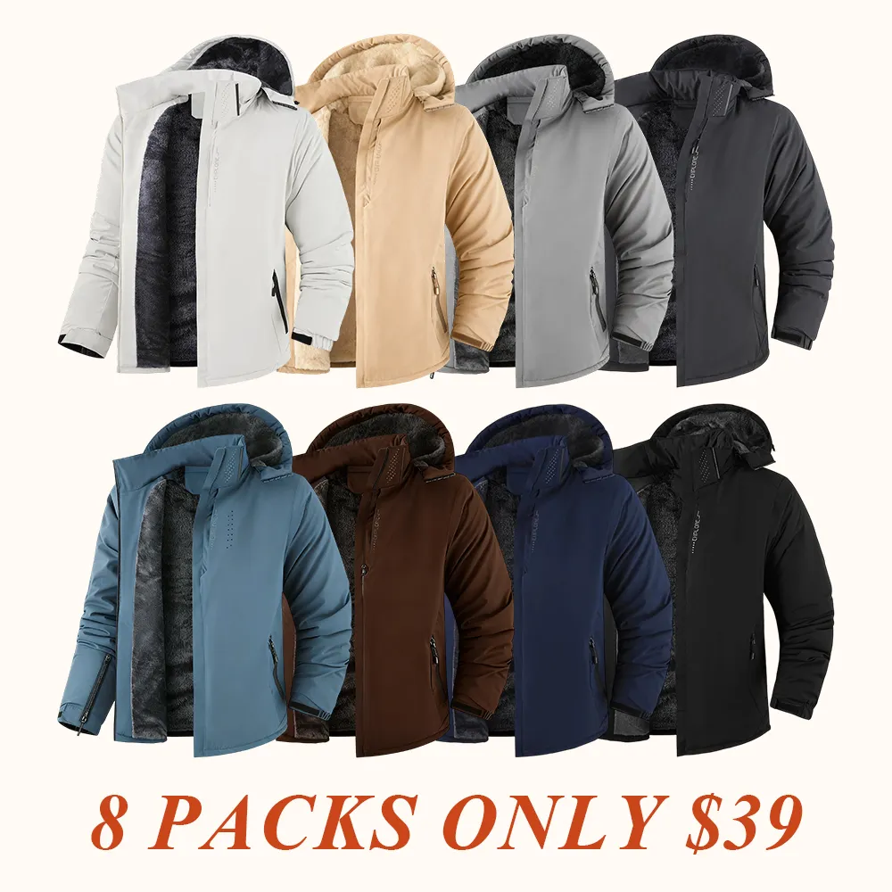Men's Winter Ski Jacket Warm Fleece Lined Waterproof Windproof Hooded Insulated Outdoor Jacket