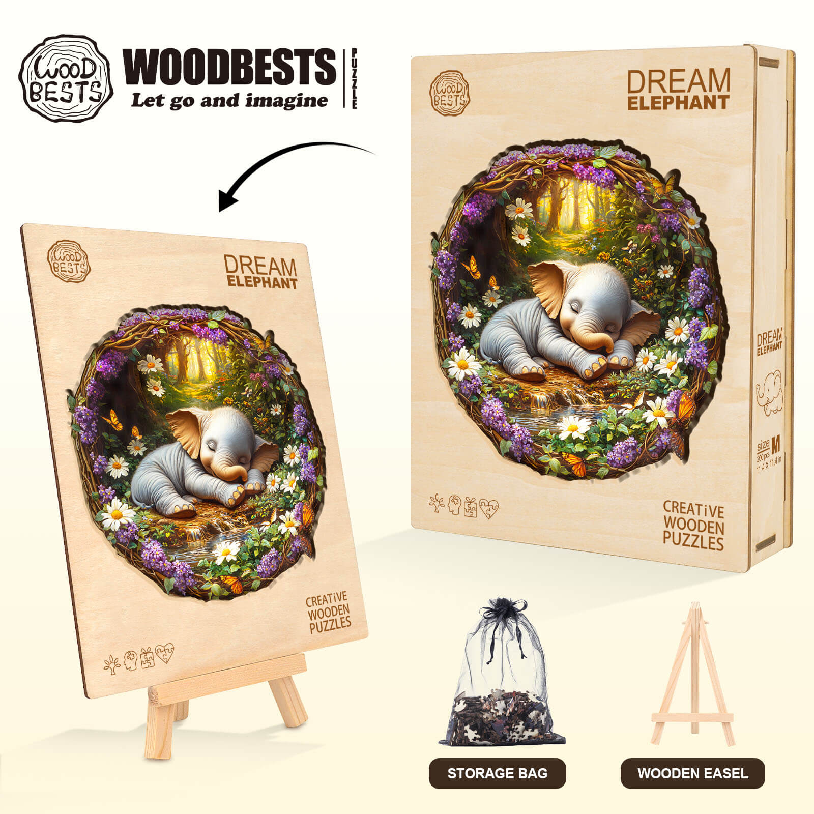 Dream Elephant Wooden Jigsaw Puzzle