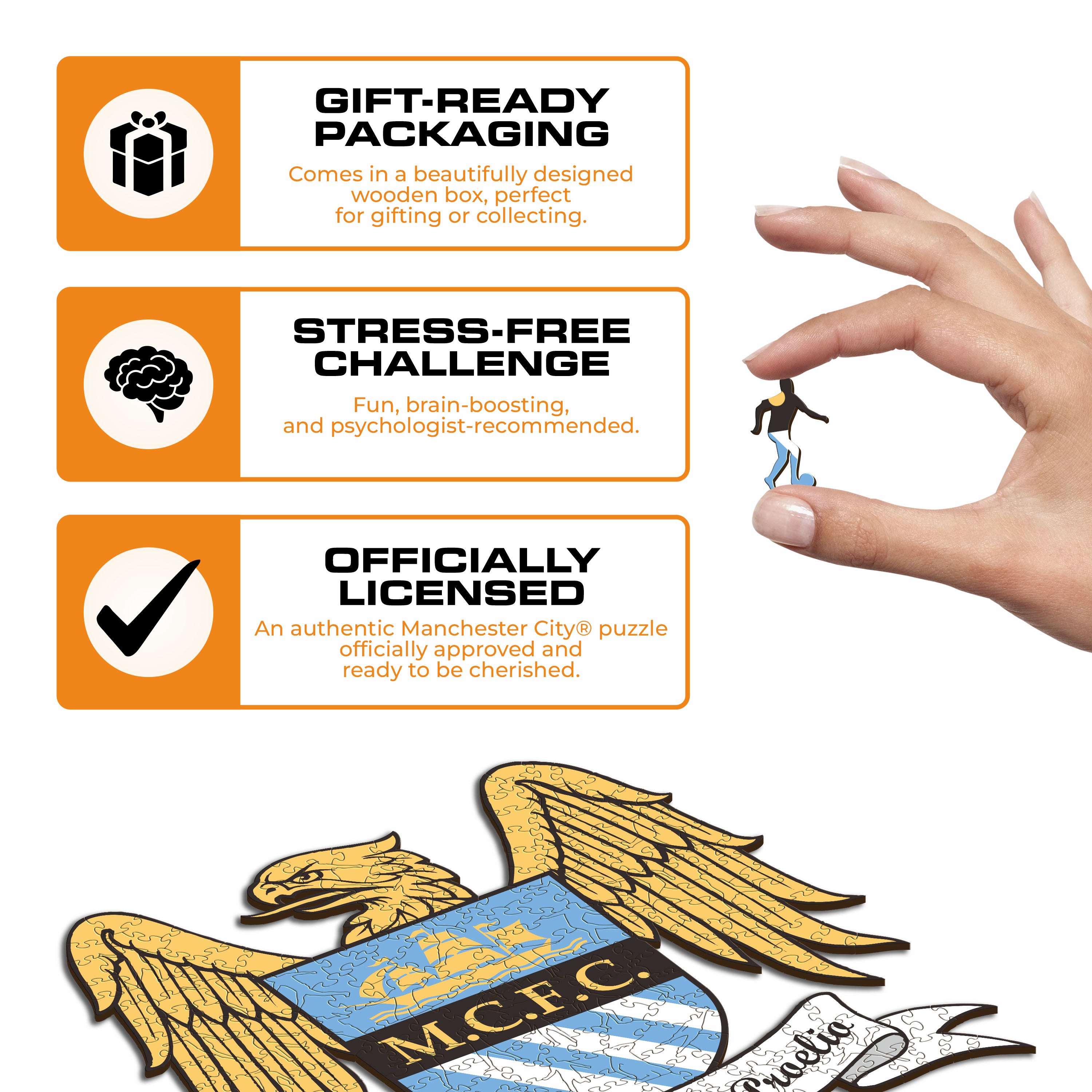 Manchester City FC® Retro Logo - Wooden Puzzle