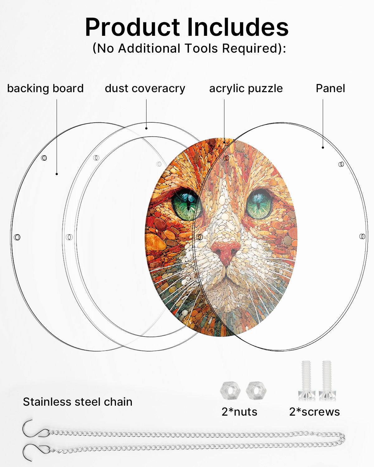 Stone Cat Light Suncatcher-Acrylic Window Art