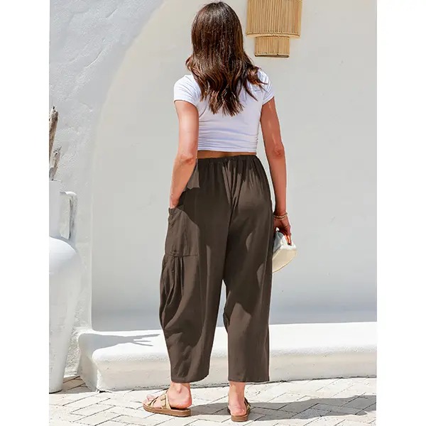Women’s Linen Blend Wide-Leg Pants