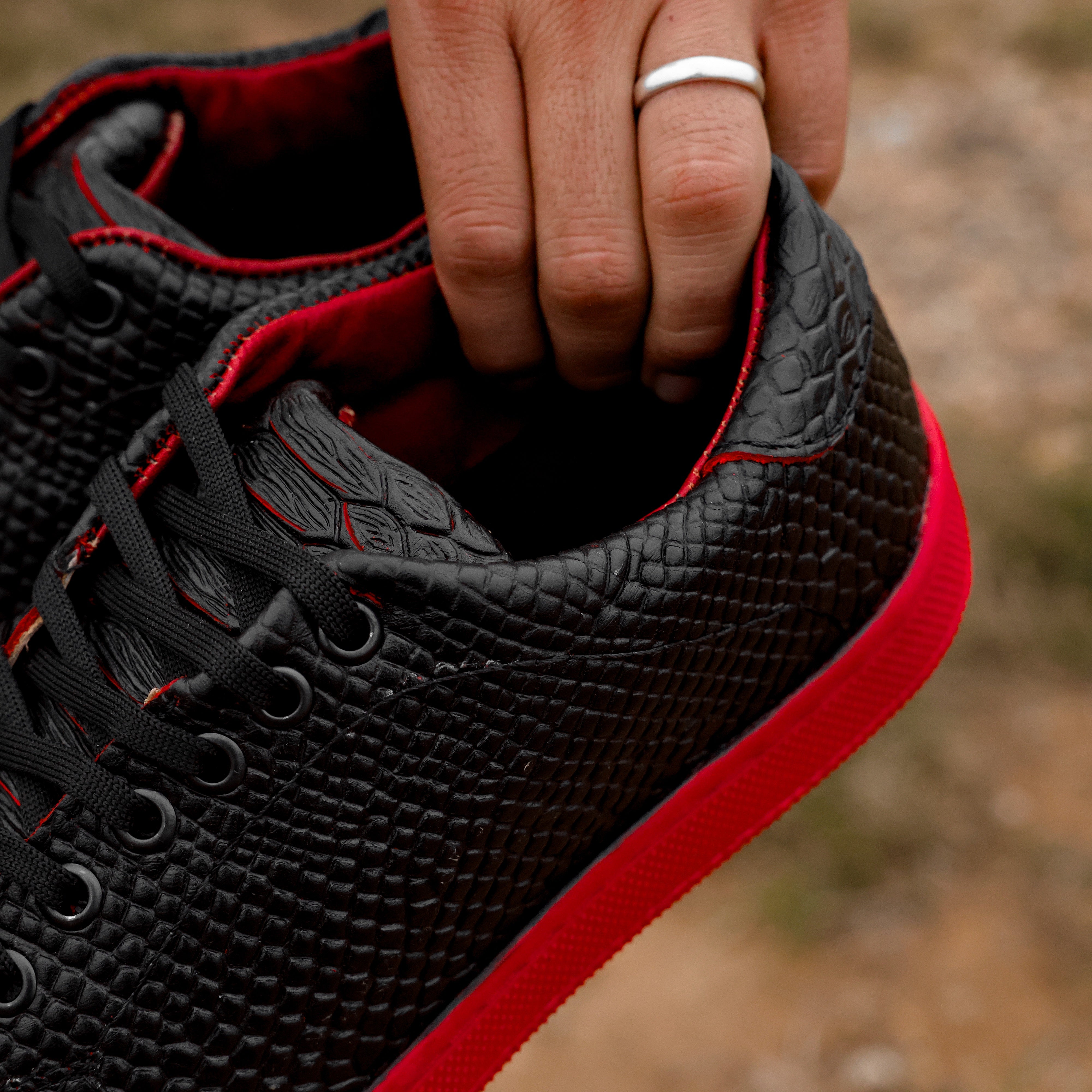 Black Cherry Python Leather Shoes