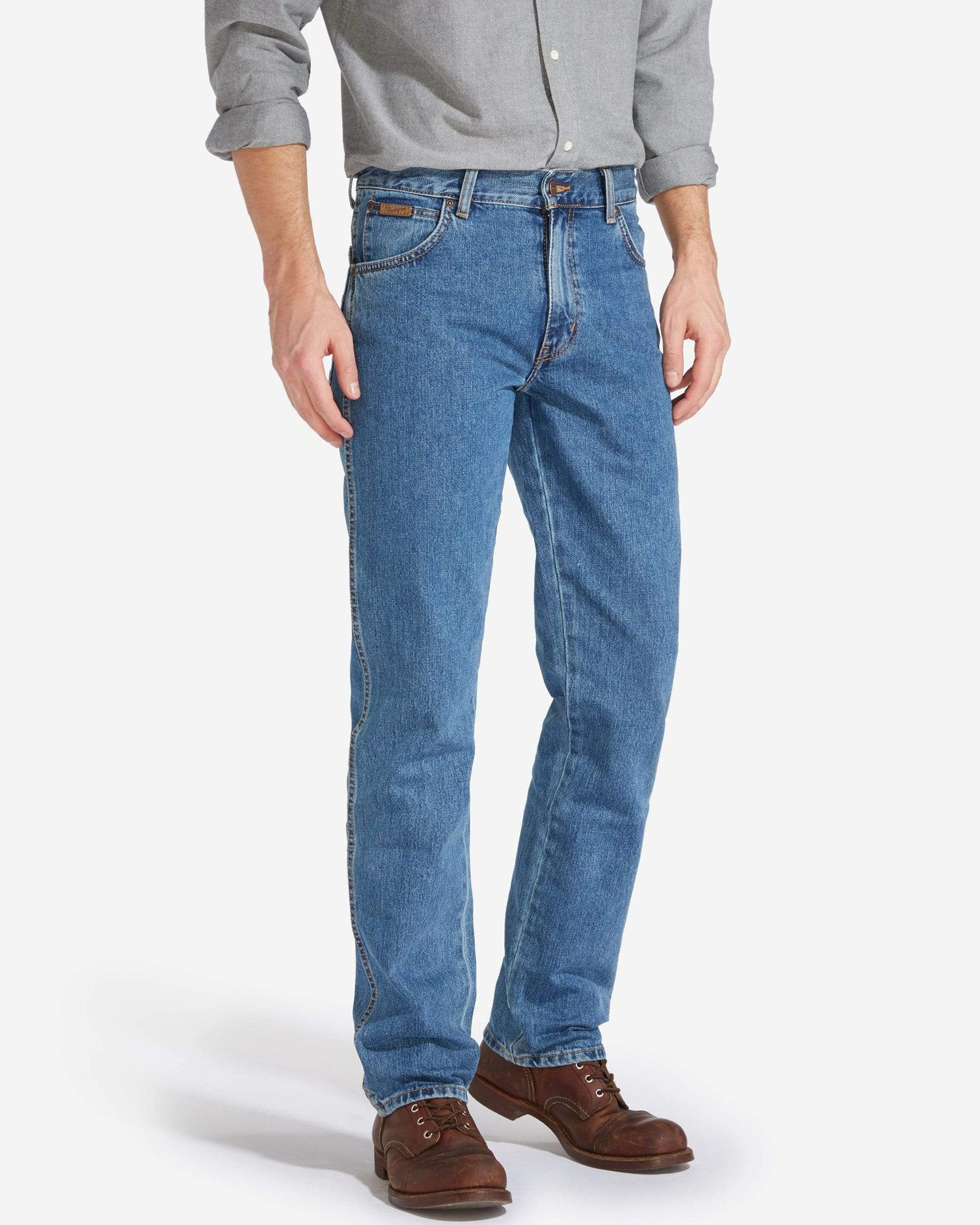 Texas Authentic Straight Mens Jeans - Stonewash Blue