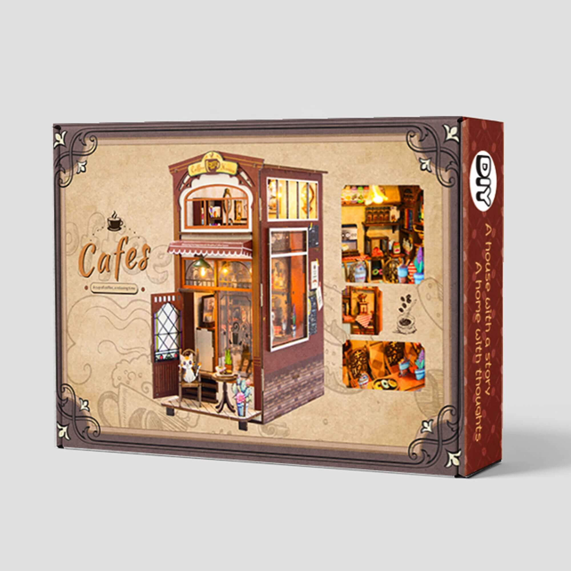 Coffee House - DIY Book Nook Kit,3D Wooden Puzzle