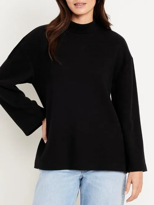 Women's Cozy Mock-Neck Tunic Sweater