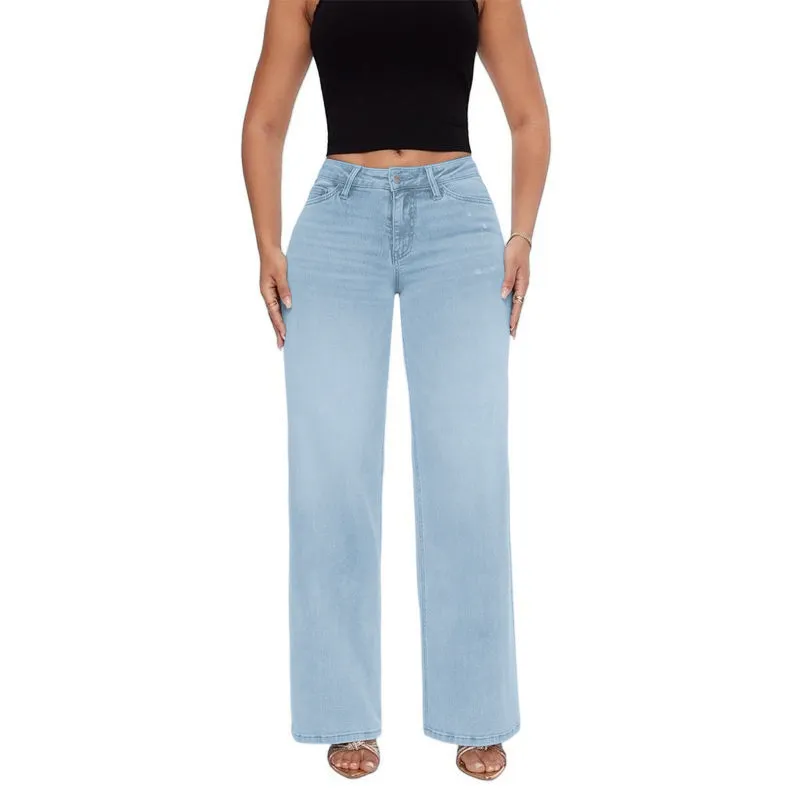 Jeans for Women Mid-Low Rise Stretch Baggy