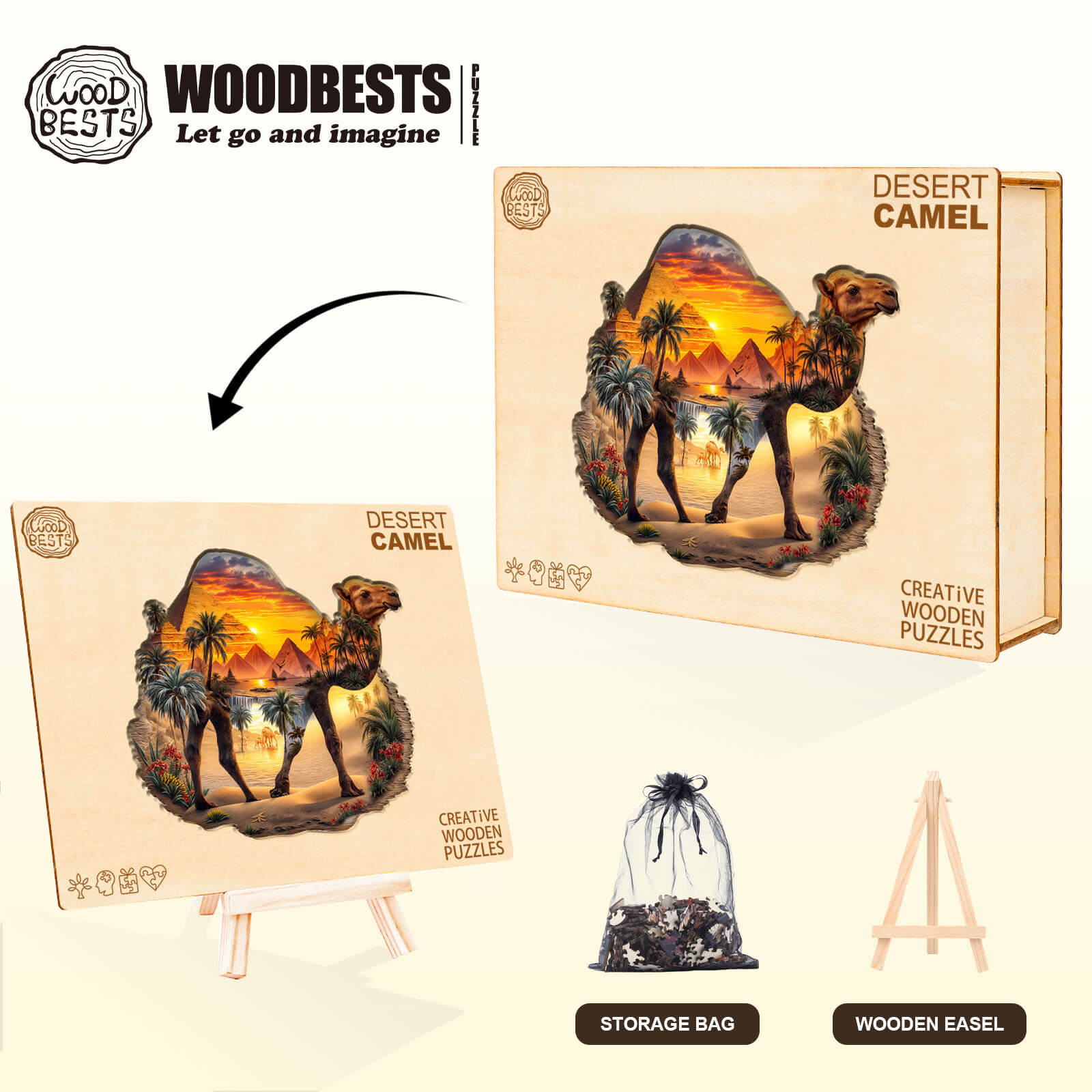 Desert Camel Wooden Jigsaw Puzzle
