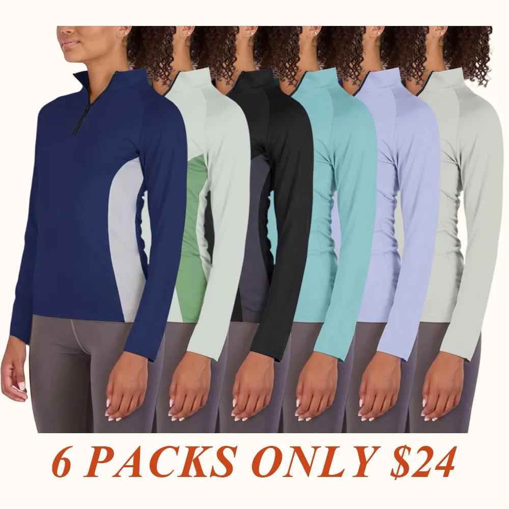 Womens Dry-Fit Long Sleeve Quarter Zip & Full Zip Up Hoodie Workout Jacket (Available in Plus)