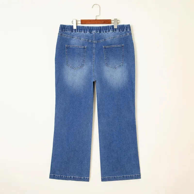 Plus Size Straight-Leg High-Waisted Stretch Jeans for Women