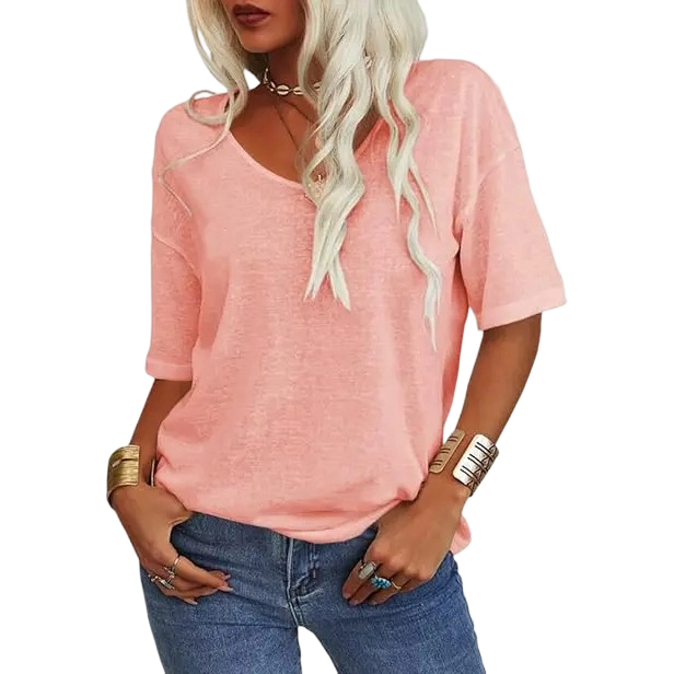 🌟🌟Women’s Soft V-Neck Casual Loose Fit T-Shirt