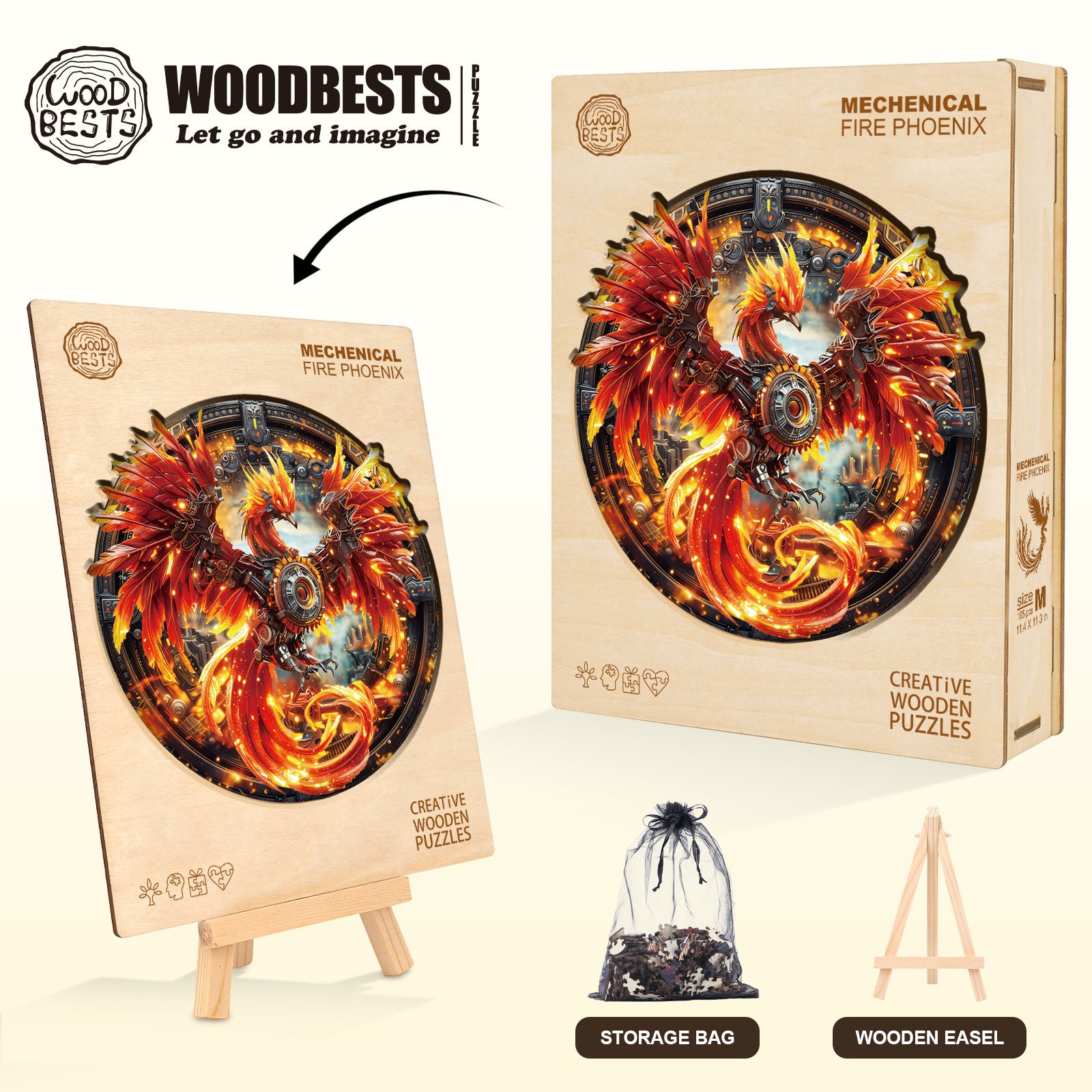 Mechanical Fire Phoenix Wooden Jigsaw Puzzle